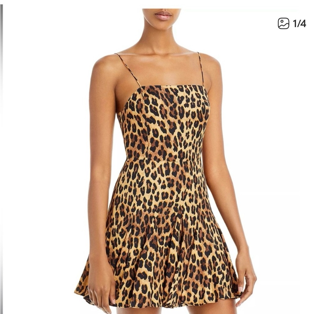 Alice + Olivia Leopard Print A-Line Skirt in Brown and Black